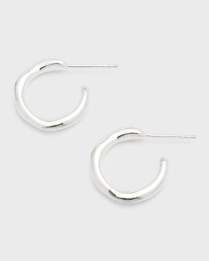 Squiggle Mini Hoop Earrings in Sterling Silver
