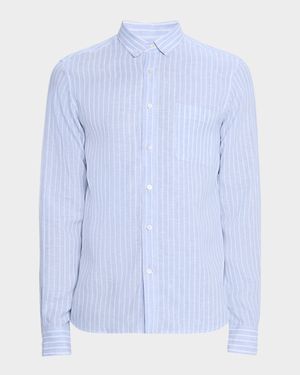Men's Striped Linen Sport Shirt