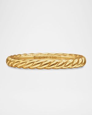 DY Cable Band Ring in 18K Gold, 2.45mm