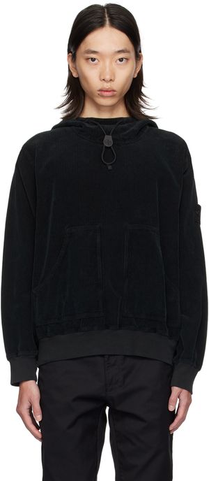 Stone Island Black Loose-Fit Hoodie