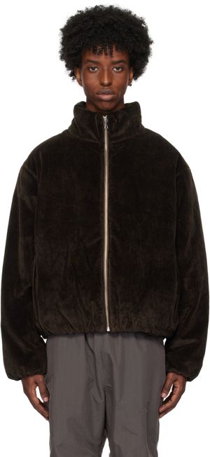 John Elliott Brown Corduroy Puffer Jacket