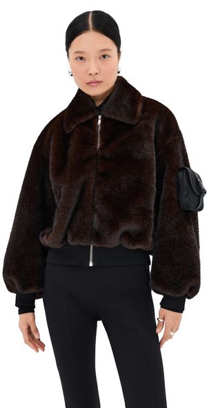 Coperni Faux Fur Bomber Jacket Brown XS