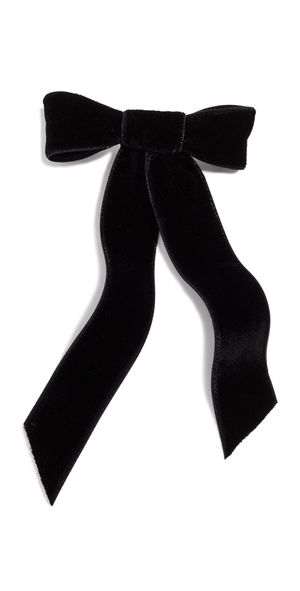 Jennifer Behr Velvet Bow Barrette Black One Size