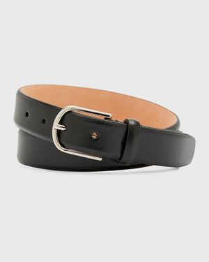 Men's Saffiano Leather Belt, 30mm