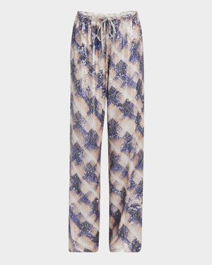 Puvis Sequined Relaxed Drawstring Pants