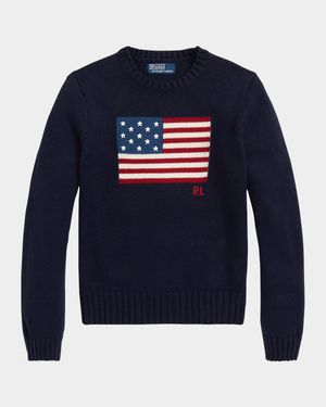 Flag Cotton Crewneck Sweater