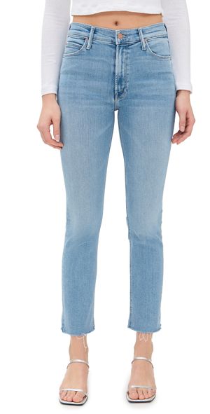 MOTHER Mid Rise Dazzler Ankle Fray Jeans Blessing In Disguise 26