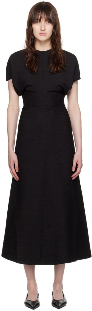 TOTEME Black Slouch Waist Maxi Dress