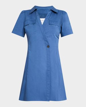 Cooper Flutter-Sleeve Mini Wrap Dress