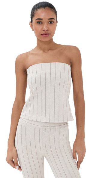 Rosetta Getty Strapless Bandeau Beige/Brown XS