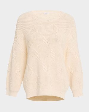 Textured Sequin Rib Knit Sweater