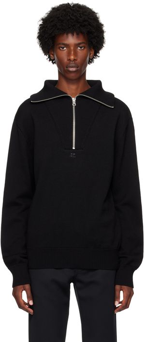 Courrèges Black Trucker Wool Sweater