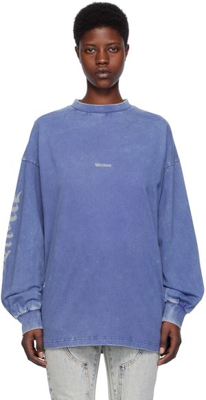 We11done Purple Faded Long Sleeve T-Shirt