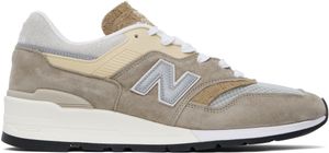 New Balance Taupe & Gray Made in USA 997 Sneakers