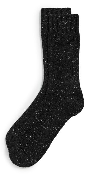 Norse Projects Bjarki Neps Wool Rib Socks Charcoal Melange One Size