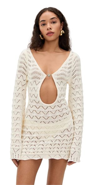 Bananhot Mini Rey Dress Knitted White XL