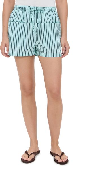 LNA Hanalei Shorts Teal Navy Stripe XS
