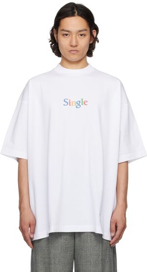VETEMENTS White 'Single' Oversized T-shirt