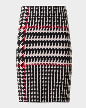 Wool-Blend Knit Jacquard Skirt