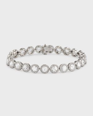 Scallop 18K White Gold Scallop Diamond Tennis Bracelet, 5.71tcw