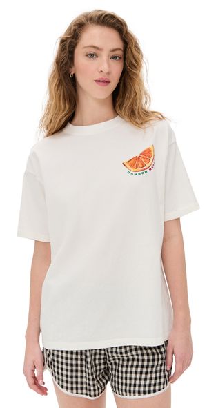 Damson Madder Spritz Boyfriend Tee White 10