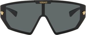 Versace Lunettes de soleil Horizon noires à ferrures à logo Medusa