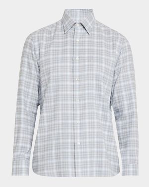 Men's Check Flannel Casual Button-Down Shirt