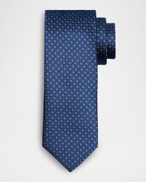 Men's Neat Micro-Geometric Silk Jacquard Tie
