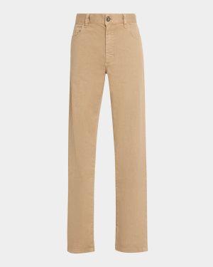 Men's Comfort Linen and Cotton Five-Pocket Pants