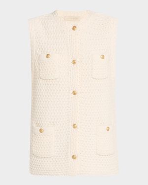 Elisabeth Sleeveless Textured Knit Sweater