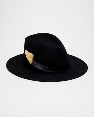 Blaine Feather Trim Wool Fedora
