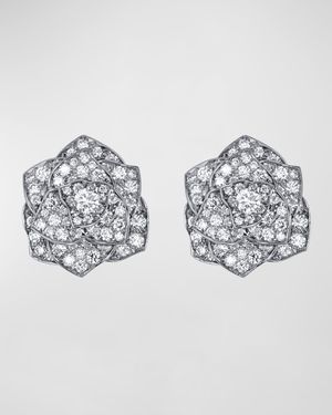 Rose 18K White Gold Diamond Earrings