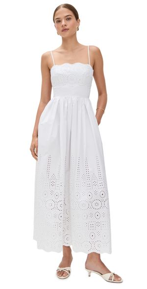 Susana Monaco Embroidered Poplin Open Back Dress Sugar XL