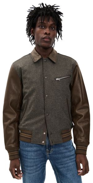 rag & bone Jeremy Varsity Jacket Brown XL