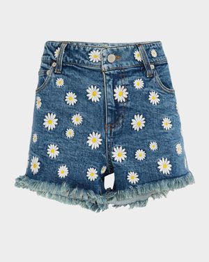 Warren Embroidered Denim Cutoff Shorts