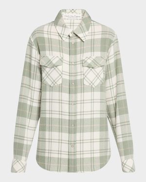 Sage Tartan Cashmere Flannel Shirt