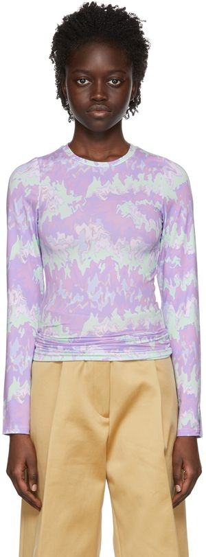 Rokh Purple Polyester T-Shirt