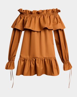 Off-Shoulder Ruffled Mini Dress