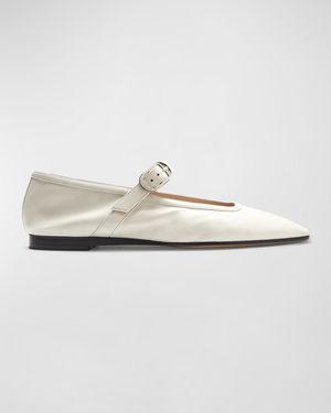 Leather Mary Jane Ballerina Flats