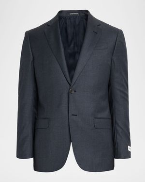 Men's 130's Wool Petite Check G Line Two-Piece Suit