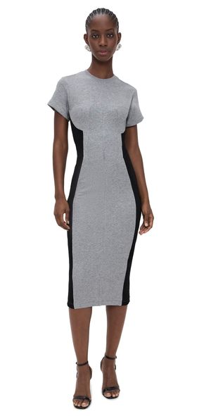 Fleur du Mal Addie Midi Dress Medium Heather Grey L