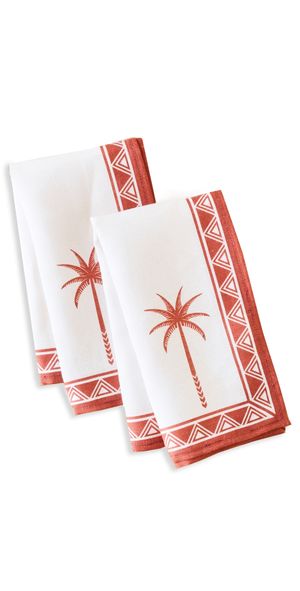 La DoubleJ Large Napkins Set of 2 Red and White One Size