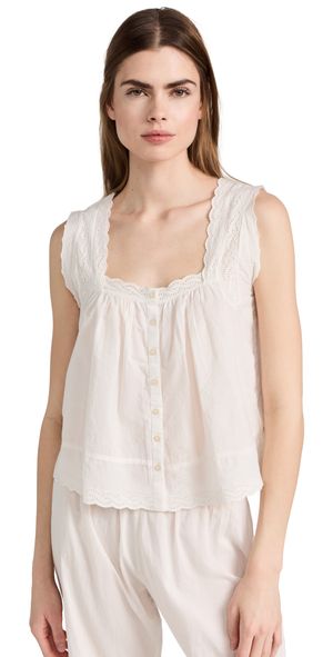 THE GREAT. The Eyelet Tank True White 2