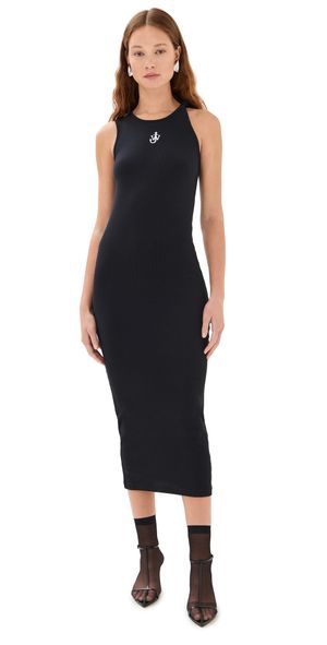JW Anderson Anchor Embroidery Twisted Strap Dress Black S