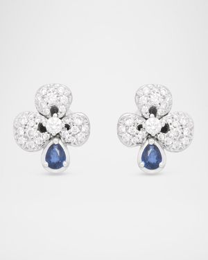 Ischia Earrings in 18K White Gold with Sapphire and Diamond