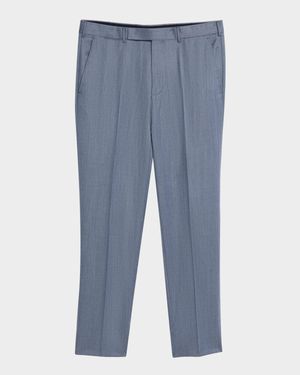 Men's Cavalry Twill Sharkskin Flat-Front Trousers