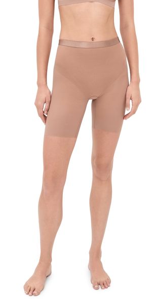 SPANX Mid Thigh Shorts Cafe au Lait L