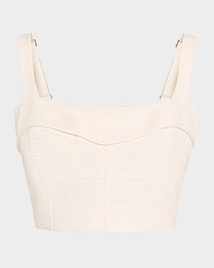 Faxon Textured Sleeveless Crop Top