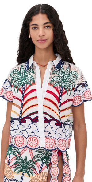 FARM Rio Tropical Graphic Richilieu Shirt Off-White L