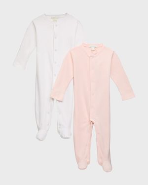 Kid's Pointelle Embroidered Angel Wings Footie, Size Newborn-18M